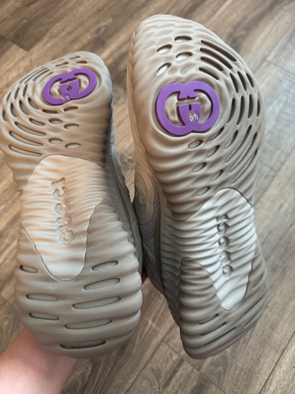 Gucci Light Gray Chunky Wave Sole Sneakers - Picture 9 of 12